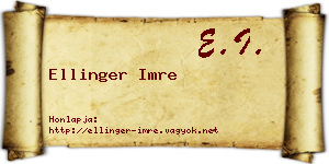 Ellinger Imre névjegykártya